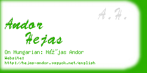 andor hejas business card